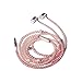 Fashionable Jewelry pearl Necklace Stereo Earphones with Microphone Beads 3.5mm In-ear Headphone Connect to Ipod, Iphone, Droid, Blackberry, Mp3 Player and All 3.5mm Audio Devices - Pink
