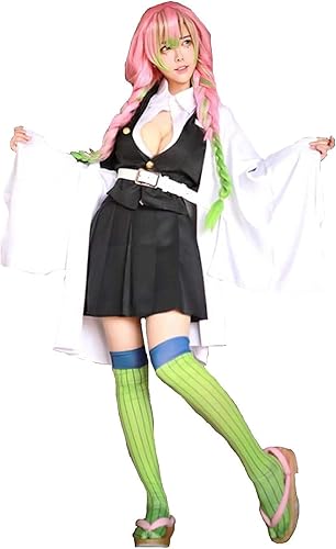 Amazon 漫天际man アニメ コスプレ 衣装 セット 和風剣戟奇譚 剣士 鬼殺隊隊服 コスチューム 甘露寺 蜜璃 L コスプレ 仮装 通販