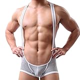 YiZYiF Men's Sexy Lingerie Bodysuit Boxer Briefs Suspenders Singlet Underwear