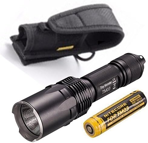 Nitecore TM03 2800 Lumen CREE LED Tiny Monster Flashlight/Searchlight with 18650 rechargeabe battery , holster,O-ring