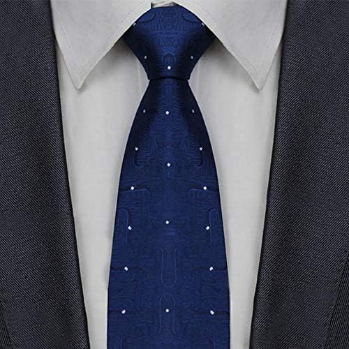 Men's Classic Checks Light Blue Jacquard Woven Silk Tie Necktie + Gift Box
