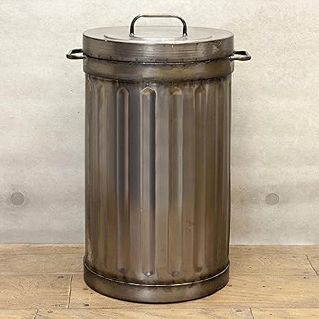 Amazon インダストリアル メタル ダストボックス ゴミ箱 Metal 958 バケツ ガレージ 男前インテリア ビンテージ おしゃれゴミ箱 ディスプレイ 収納 模様替え ビンテージ アメリカン雑貨 アメリカ雑貨 ガレージ フタ付きゴミ箱 オンライン通販