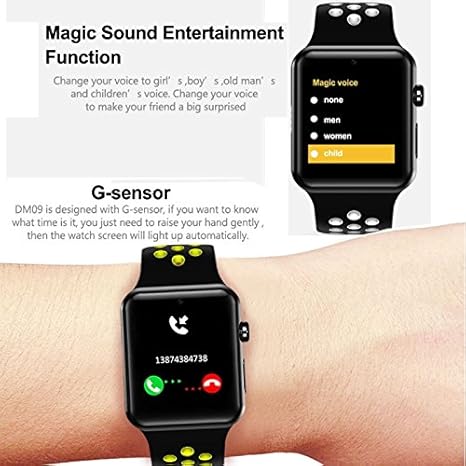 Domino dm09 Plus 1.54 pulgadas reloj teléfono 128 MB + 64MB IPS ...