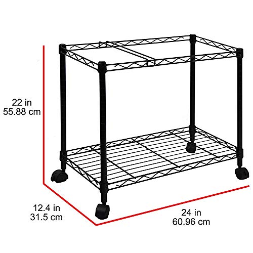 Oceanstar Portable 1-Tier Metal Rolling File Cart, Black (Renewed)