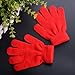 Pinksee Kids Boys Girls Winter Warm Stretchy Knitted Magic Gloves Red One Size