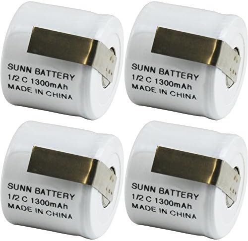 Powertron (4) Four 1/2 sub C Cell Batteries with Tabs
