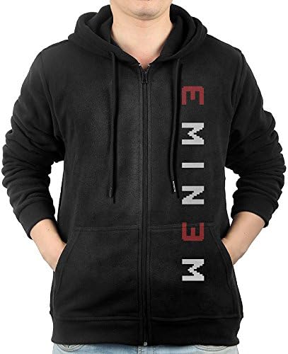 Dkoignd Casual Mens Hip Hop Eminem Rapper Full-Zip Sweatshirt Hoodie Jacket X-Large