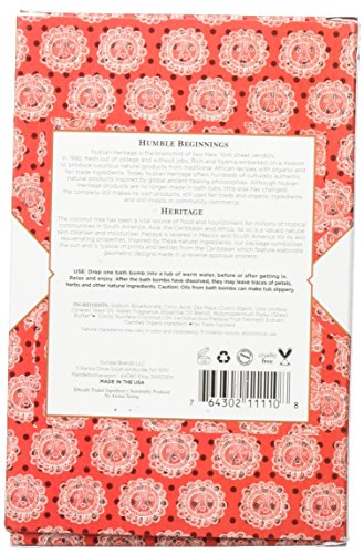 Nubian Heritage Coconut & Papaya Bubble Bath Bomb, 6 Count