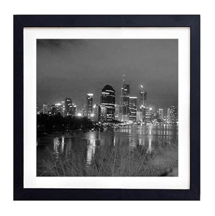 Amazon Com Brisbane At Night Art Print Black Wood Framed Wall