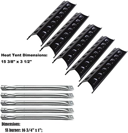 Relishfire Stainless Steel Burner&amp; Porcelain Steel Heat Plate, Replacement for Master Forge Gas Grill L3218, 3218LTN
