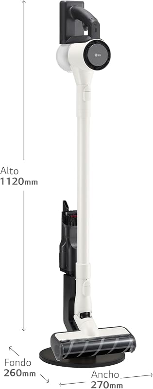 A9C-SLIM1C - Aspirador Escoba CordZero, Aspiradora con Sistema de Compresión de Polvo, Ciclónico, 150W Succión, Boquilla Varias Superficies, Base de Parking, 1.9 Kg, Blanco