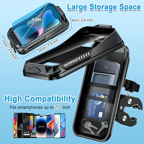 ENONEO Universal Anti-Vibration 360° Mobile Phone Holder for Bikes and Scooters and Motorcycles and Handlebars