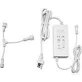 ASAHOM Power Injection T-Connector with S1080 Power Supply, Only for ASAHOM S1080 RGBCW Permanent Outdoor Lights Pro, White