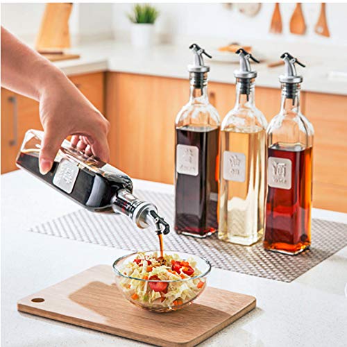 12 Pcs Pour Spouts, TBWHL Olive Oil Vinegar Dispenser Bottle Liquor Wine Pourers Flip Top Stopper Leak-proof with Lid for Kitchen and Bar