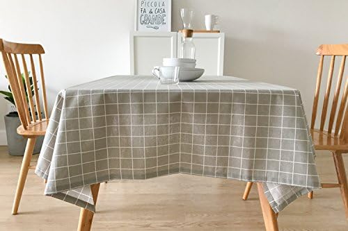 Nordic tablecloth Cloth Cotton Table Linen Table Cloth Gray Brief Literature and Art Tea Table The desk.-Gray-140x240cm(55x94inch)