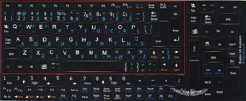 Netbook Dvorak-English keyboard stickers Black background for mini laptop