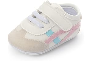 SABATUTU Baby Boys Girls Leather PRE-Walking Sneakers Toddler Anti-Slip Rubber Sole Infant Lightweight First Step Shoes