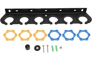 Xiuganpo Multi Microphone Holder, 6 Mic Stand Wall Mount Organizer with Anti Slip Rings and Wider Protective Covers, for Wire