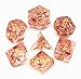 Dice DND Polyhedral Dice Set RPG Dice for Dungeons and Dragons Pathfinder Role Playing Games Table Games Transparent Dice with Glitter & Silver Red Petal Dice