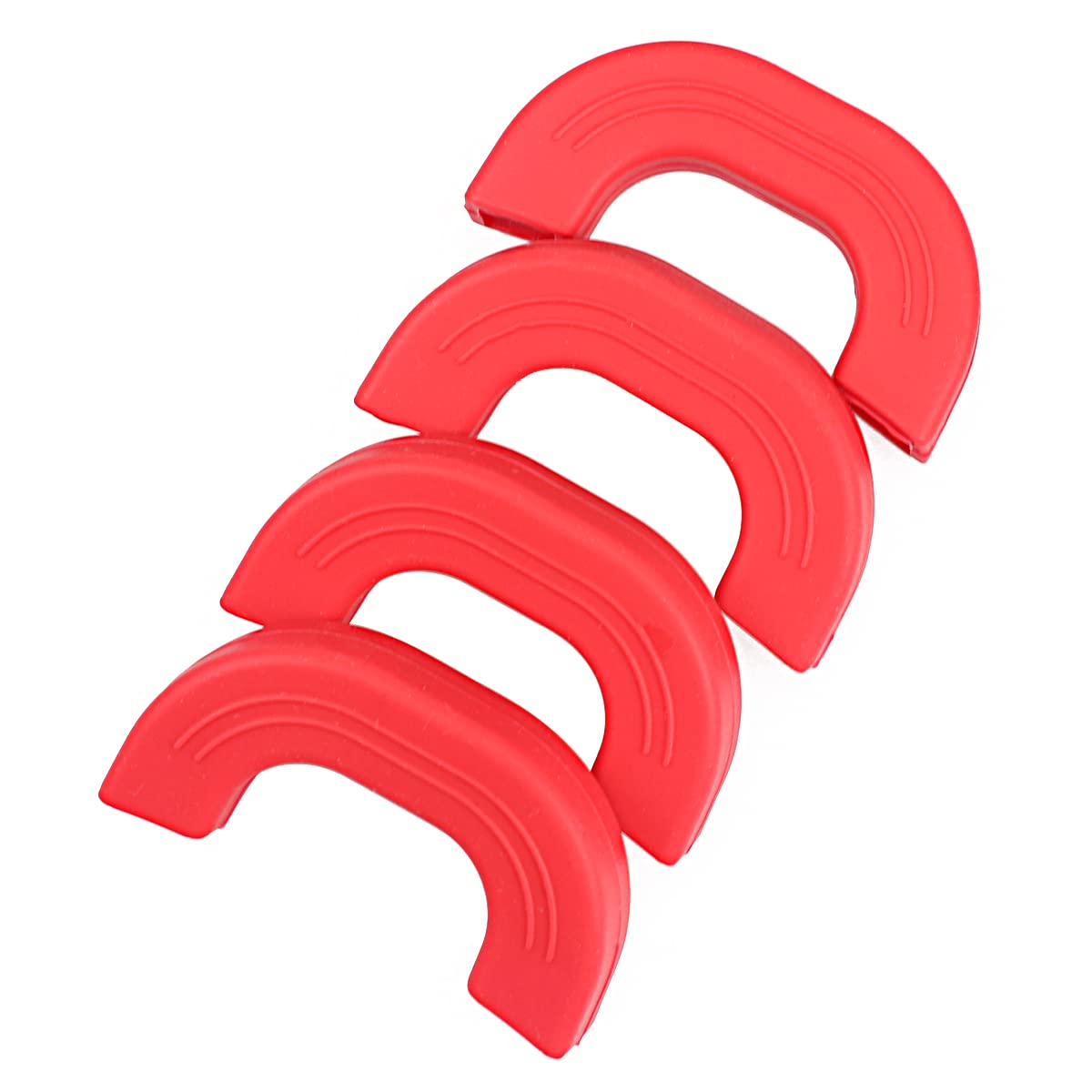 DOERDO 4Pcs Silicone Pot Holders Heat Resistant Pot Handle Cover Non- Slip Pot Sleeves for Woks Soup Pot, Red