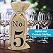 Houseables Wine Tasting Bags, Blind Bottle Cover with Rope, 6”x14”, 5 Pk, Polyester Fiber Bag, Brown, Numbered Blinders, Reusable Wraps, Taste Test Set, Gift Supplies, Themed Dinner Party Games