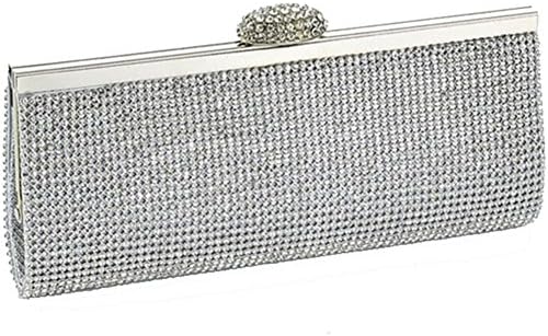 LadyHere Tote Purse Diamond Pearl Elegant Clutch Evening Cross-body Bag for Women(Silver)