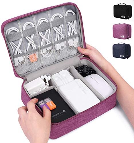Palazen Electronics Accessories Carry Case Cable Orgainser Travel Gadget Bags (Purple)