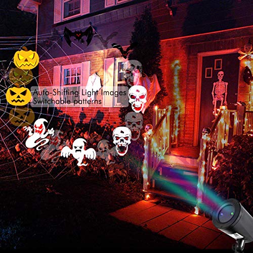1byone Halloween Led Pattern Projection Lights Auto-Shifting Images & Switchable Pattern Outdoor/Indoor Use, IP65 Water-Resistant - Thumbnail 3