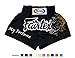 Fairtex Muay Thai Boxing Shorts BS0639 My Fortune Black with Koi Carp Embroidary Size L