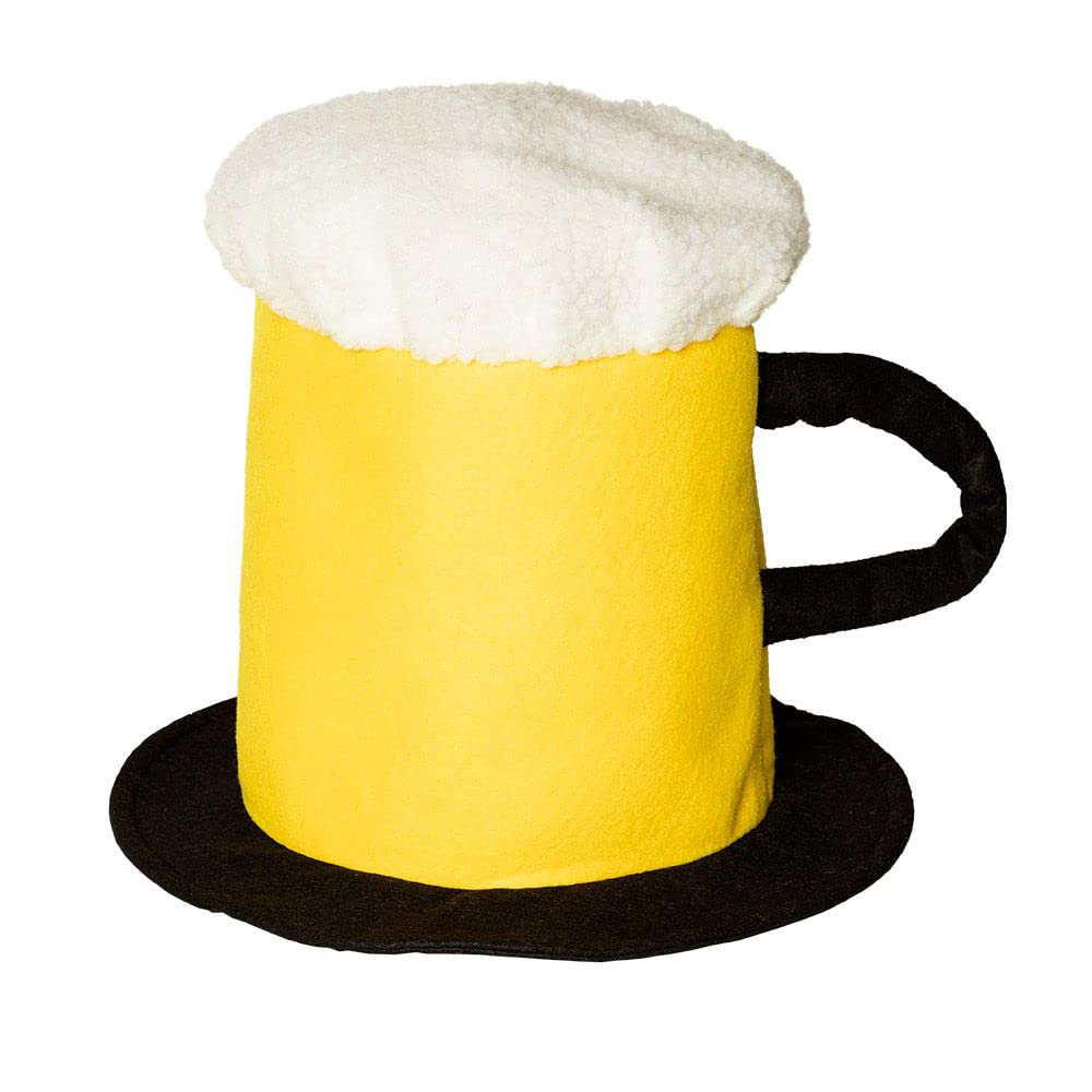 Boland Adult Beer Hat German Fancy Dress Oktoberfest Dress Up Headwear Pint of Beer Hat Novelty Accessory Yellow One Size