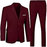 Mens Suit 2 Pieces Suits for Men Slim Fit Blazer Wedding Prom Tuxedo Suit Jacket Pants Set