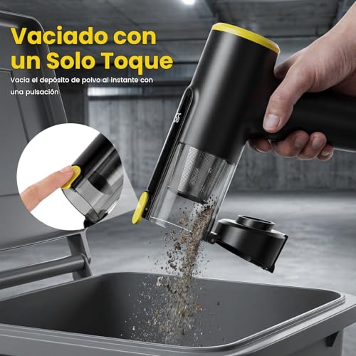 Zynet Cordless Handheld Vacuum Cleaner 28000Pa, Portable Mini Vacuum Cleaner for Car, Up to 60 Mins, 3 in 1 Vacuum/Blow/Inflate, LED Display and Green Light, Brushless Motor, Home, Office and Pet Hair