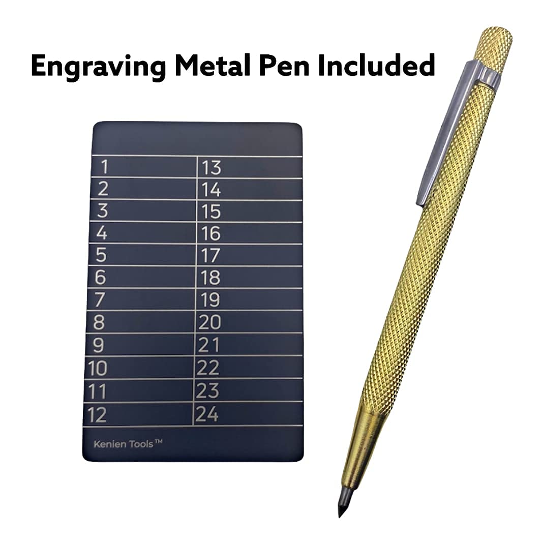 Crypto Seed Cold Storage Wallet with Engraver Pen Kit - Metal Plate and Etching Tool for Cryptocurrency Password Phrase Backup and Recovery