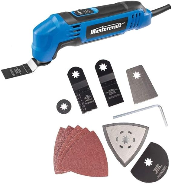Mastercraft 2.2A Oscillating MultiCrafter Tool with 11 Piece Accessory Kit Amazon.ca Tools