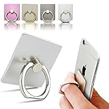 BUTEFO Smart Ring Stand Holder - Mobile Phone Ring Stent - Anti-theft Clasp - Anti-drop - 360 Degree Rotating Metal Ring Holder Mobile Phone Stand (Silver)