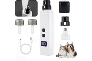 Safe Cut Cat Nail Trimmer with Light,Two Adjustable Rechargeable Cat and Dog Nail Trimmer with 360° Grinding Setting, Low Vib