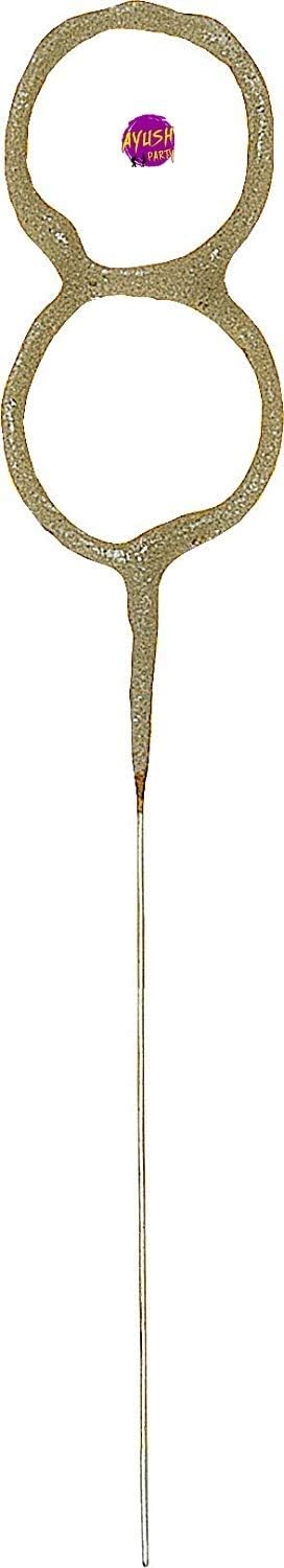 Ayush party Glitz Gold Number 8 Sparkler Candle