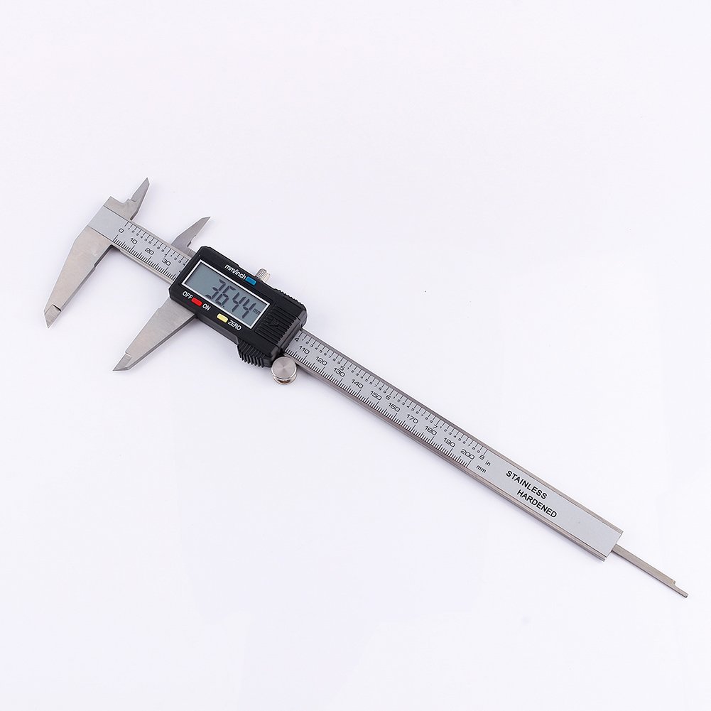 Yosoo 8" 200mm Stainless Electronic Digital LCD Display Vernier Caliper Gauge Micrometer Tool Metal Housed