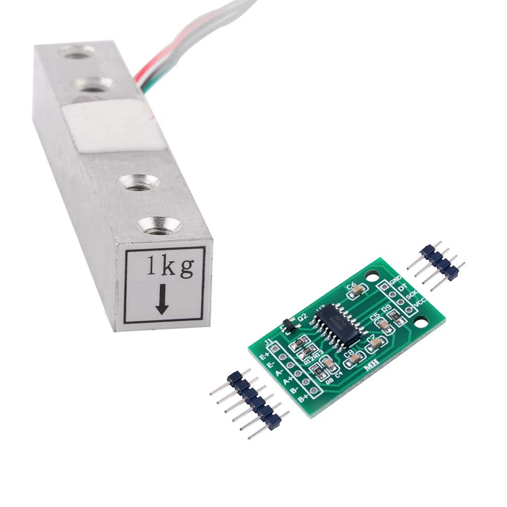 Stemedu Load Cell 1KG AD Amplifier HX711 Breakout Board Portable Kitchen Scale Weight Sensor Module Weighing for Arduino Raspberry Pi