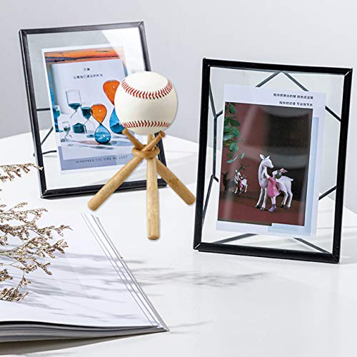 image for TIHOOD 2 Packs Wooden Baseball Display Stand Holder -Consists of 3 Min