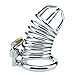 Uleade Male Chastity Device Cock Cage Steel Metal Silver Locked Cage Sex Toy for Men (3 Rings), Lock and 2 Keys Included