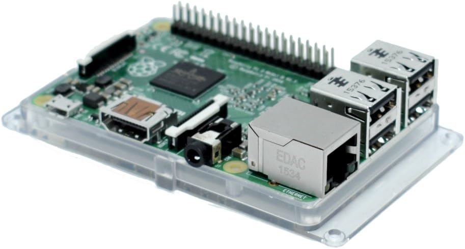 SB Components Raspberry Pi 5, 4B, 3B+, 3, 2 Bumper Case, Protective Case Cover for Raspberry Pi (Clear)