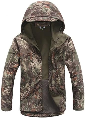 Tammy Lynch Skin Soft Shell Military Tactical Jacket Men Waterproof Windproof Warm Coat Camouflage Hooded Army Green Snake L