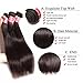 Nadula Brazilian Straight Hair Extensions Pack of 3 with Lace Closure Free Part Grade 8a Unprocessed Remy Virgin Human Hair Natural Color (14 16 18+10inch)
