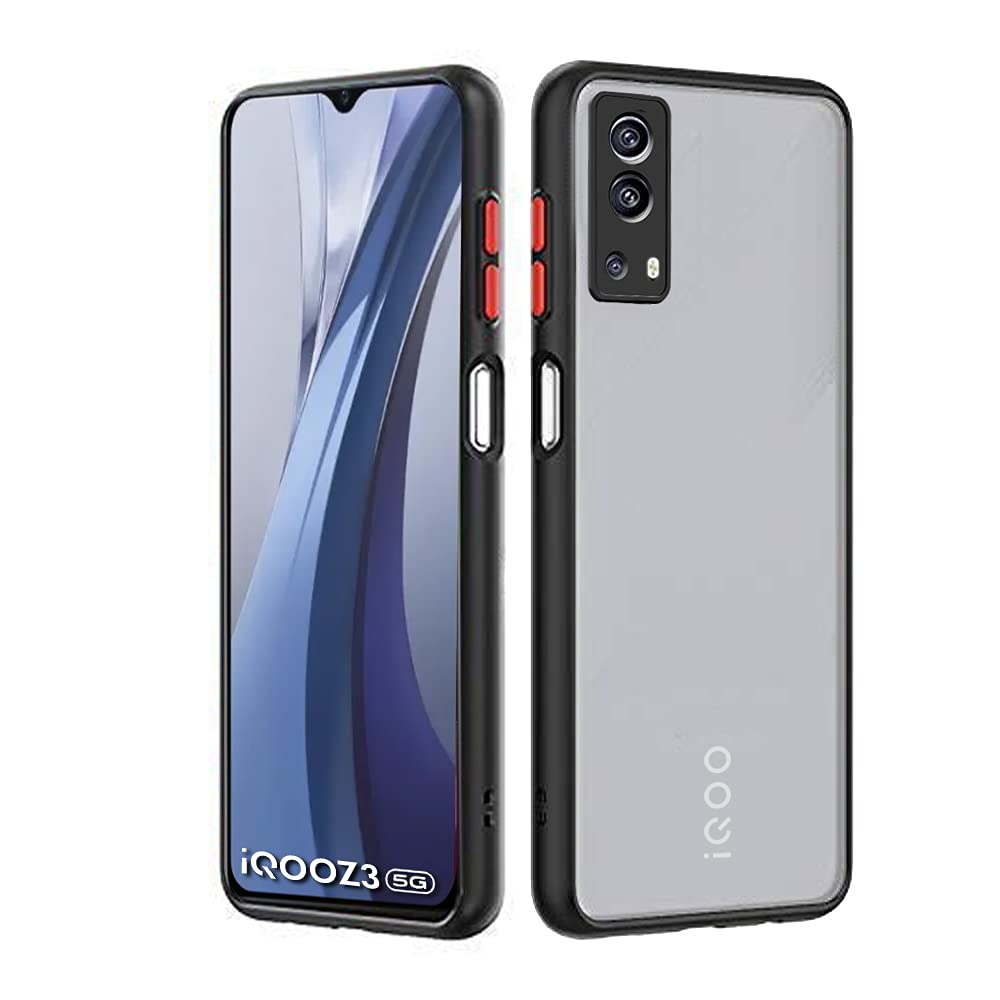 CoverEx Translucent Matte Back Cover for iQOO Z3 5G (Smoked Hybrid Case