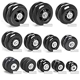 Airkoul Black Luggage Suitcase / Inline Outdoor Skate Replacement Wheels with ABEC 608zz Bearings(80X24mm)