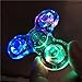 AILI Tri-Spinner Crystal Clear LED Hand Fidget Spinner Toy, with 12 Led Bulbs and 3 Lighting Model Total of 27 Lighting Effects, High-Speed EDC Focus Toy for Kids and Adults