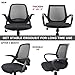 Ergousit Mid-Back Mesh Office Chair, Ergonomic Desk Chairs Swivel Computer Task Chairs with Adjustable Height and Flip-up Armrest - Lumbar Support and Sponge Cushion in Black (Black)