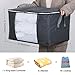 Lifewit Storage Bag Closet Organizer with Reinforced Handle Firm Fabric Strong Zipper Foldable Breathable Storage Container Set for Clothes, Quilts, Blankets, Bedding, 2 Pack, Grey
