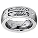 8MM Men's Titanium Ring Wedding Band with Stainless Steel Cables and Screw Design Sizes 7 to 13